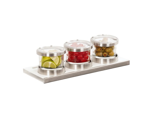 Luxe Metal Chilled Mixology Organizer - 16oz Jar With Notched Lid